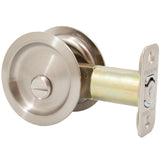 Round Pocket Door Lock, Privacy (Bed/Bath) Latch, 23/4 Backset, RCL, Satin Nickel by Stone Harbor Hardware