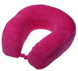 Jern U Shaped Slow Rebound Memory Foam Pillow With Button (Pink)