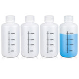 UMETASS 8oz/250ml Narrow Mouth Plastic Bottles with Caps, HDPE Laboratory Grade Graduated Liquid Containers for Reagent Sample M