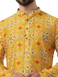 Lookmark Men'S Cotton Blend Printed Long Kurta Suitable For All Indian Wedding, Occasions, And Festivals (Az-Lm-Og-Kurta 26-L) Y
