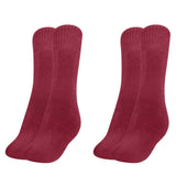 Mukhaksh (Pack Of 2 Pairs Women Maroon Woolen Winter Warm Cotton Calf Crew Length Socks Socks