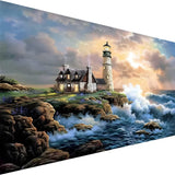 koemhxb Large Paint by Number for Adults(24x16 inch),Lighthouse Paint by Numbers Kits for Adults Beginner,Lighthouse Painting by