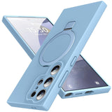 Mag-Ring for Galaxy S25 Ultra Case, Liquid Silicone [Moisturizing Factor] Exreme Soft Slim Phone Case with Stand [Compatible wit