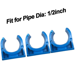 1/2inch PVC U Shaped Pipe Fitting Clamps Clips Water Tube Holder for Water Supply Blue 50pcs (20mm blue)