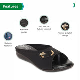 Ortho Joy Fancy Doctor Slippers | Soft Slipper For Women | Comfortable Footwear For Women Stylish,Black,5,B09VLC7SS1