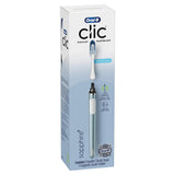 OralB Clic Manual Toothbrush (Aqua) with 2 Replaceable Brush Heads and Magnetic Brush Mount