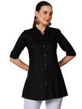 Libas Women'S Viscose Rayon A-Line Kurtis (58221_Black