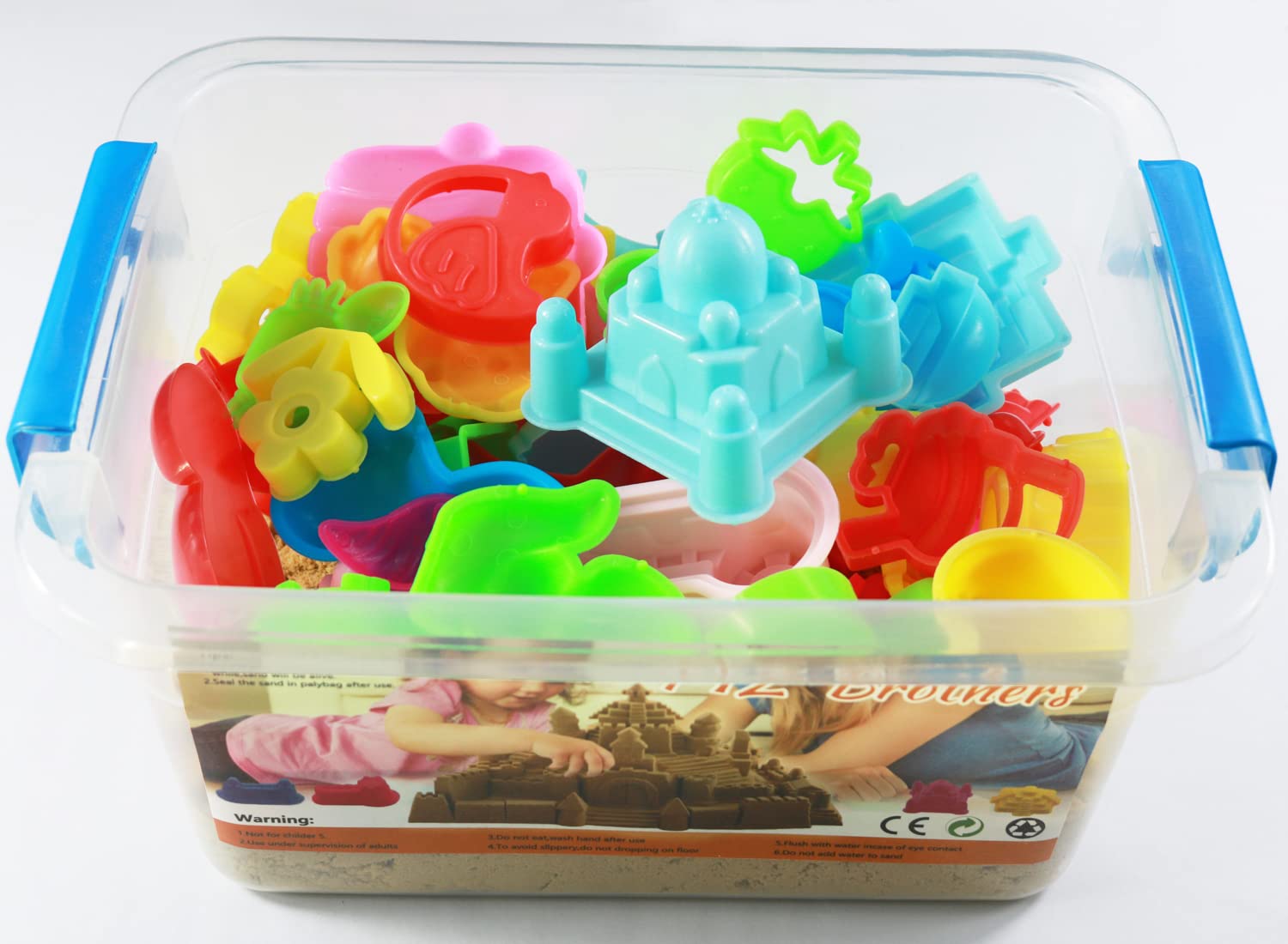 Play Sand Kit, 54Pcs Sandbox Toys Set for Boys Girls, 3lbs Magic Pink Sand, Mold Tools, Inflatable Tray, Storage Box, Funny Birt