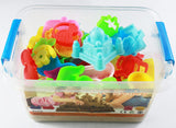 Play Sand Kit, 54Pcs Sandbox Toys Set for Boys Girls, 3lbs Magic Pink Sand, Mold Tools, Inflatable Tray, Storage Box, Funny Birt