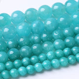 48PCS 8MM Lake Blue Chalcedony Stone Beads Energy Healing Beads for DIY Jewelry Bracelet Necklace Making for Jewelry Making 15In