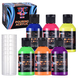 OPHIR Premixed Acrylic Pouring Paint Set, 3.8OZ/Bottle, High Flow Water-Based Pour Paint Supplies for Pouring on Canvas, Wood, R