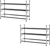 3-Tier Adjustable Shoe Storage Rack, Slide-N-Adjust, Chrome Silver