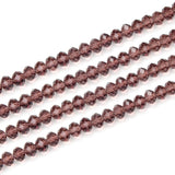 500pcs Czech Faceted Rondelle Crystal Glass Loose Beads 4mm Small Tiny Spacer Bulk Burgundy Red for DIY Craft Jewelry Making CCR