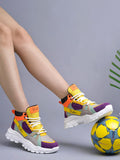 Shoetopia Smart High Top Casual Lace-Up Multi Sneakers For Women & Girls /Eu38,Multicolor,5,B0DFVFQ2VG