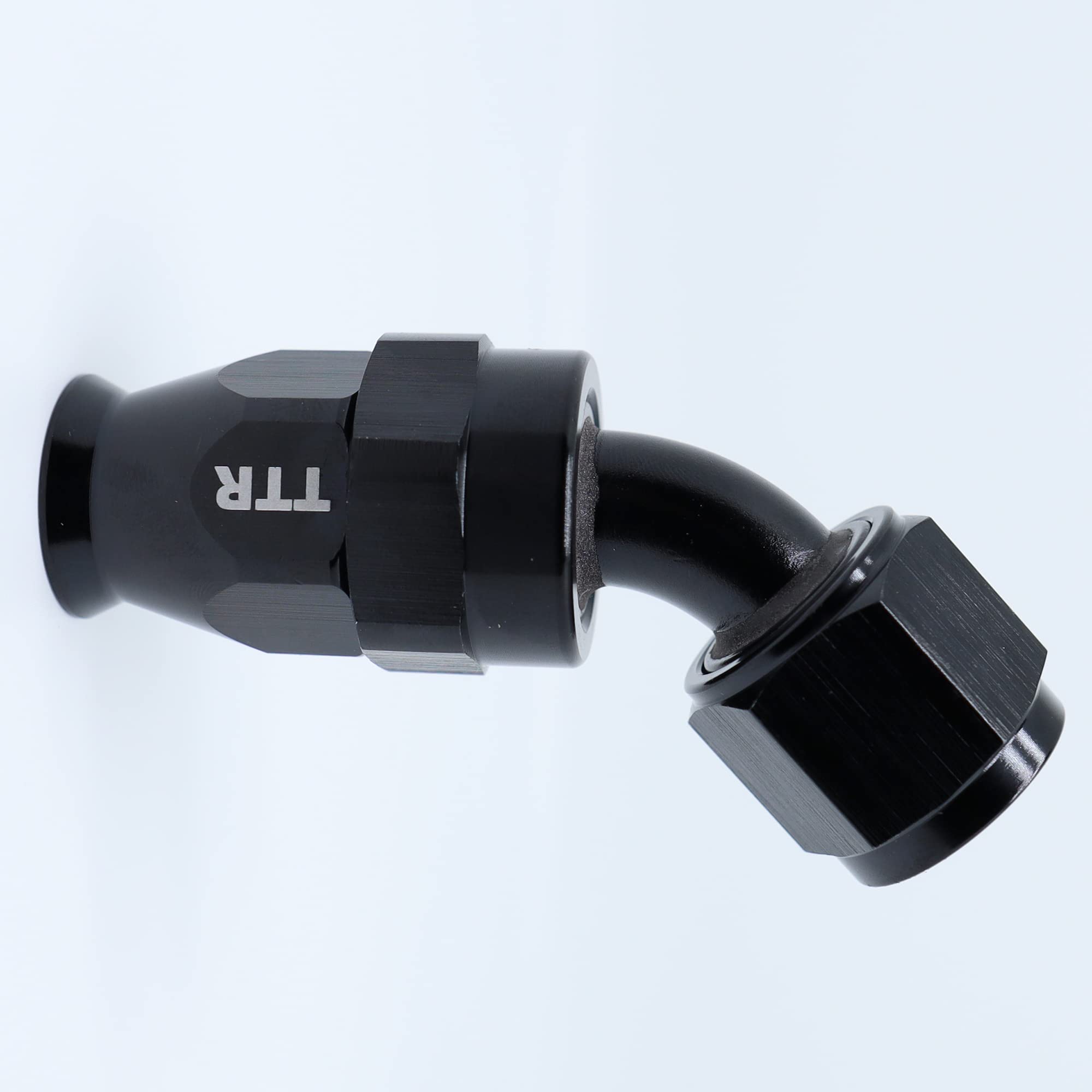 AN-6 6AN AN6 45 Degree PTFE Reusable Swivel Fitting Hose End Grade A Black 80-045-06BK