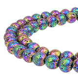 MJDCB Electroplate Color Natural Volcanic Lava Stone Round Loose Stone Beads DIY for Jewelry Bracelet Making (10mm)