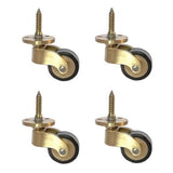 Solid Brass Caster Wheel,25mm Antique Style Casters,Moving Caster Wheels,360 Swivel Caster,Vintage Rubber Castors for Furniture,