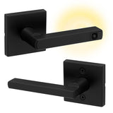 Kwikset Halifax LED Motion Activated Light Up Passage Door Lever for Closet and Hallway Doors, Reversible Non-Locking Handle Lev