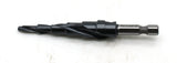 TEMO Black AITiN Coated M35 Cobalt Smooth Step Drill Spiral Flute Unibit, 6 Size from 3/16 Inch to 1/2 Inch, 1/4 Inch Hex Shank