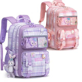 Walson Pink Kawaii Backpack 4Pcs Set For Girls & Women Cute Aesthetic Korean School Bookbag With Matching Tote, Pouch & Pencil