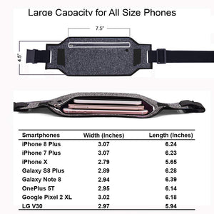 ANJ Outdoors Super Slim Water Resistant Money Belt, Running Belt for Women and Men, Expandable Phone Belt to Hold Cell Phones, C