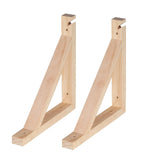 Purife 2 Pack 10 Inch Triangle Wood Shelf Bracket Wall Mount - Hand Made Wall Sconce Pendent Lamp Hanging Kit, Decorative Smooth