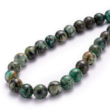 BEADIA Natural African Turquoise Stone Round Loose Semi Gemstone Beads for Jewelry Making 8MM 44PCS
