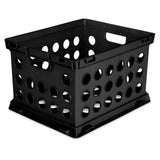 Sterilite File Crate, Stackable Plastic Storage Bin with Handles, Organize Files at Home, Garage, Office, School, Black, 6Pack