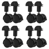 POPETPOP 8 Pcs Universal Replacement Stem Caster Wheels for Pet Cage, Black Silent Stemless Caster with Locking Feature, Durable