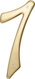 HIllman 847049 4Inch NailOn Traditional Solid Brass House Number 7