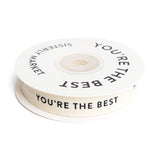 Sisterly Market - Custom Herringbone Cotton Ribbon, Natural 5/8 Inch Gift Ribbon with Youre The Best Printed Phrase, 10 Yards