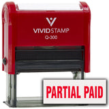 Partial paid SelfInking Office Rubber Stamp (Red Ink) Q300