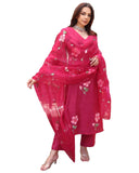 Gosriki Women'S Rayon Blend Straight Printed Kurta With Pant & Dupatta (Roka Rani-Gs_5Xl_Pink_Xxxxx-Large),Pink,5,B0DFCJ36BR