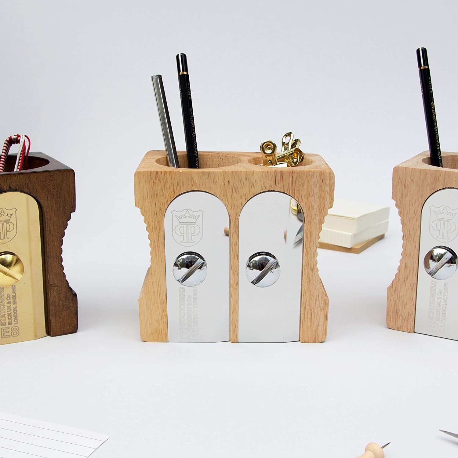 Suck UK Wood Pen Holder & Pencil Holder | Office Desk Accessories & Wooden Desk Decor & Desk Organizer | Pencil Holder For Desk