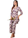 Anni Designer Women'S Cotton Blend Printed Ethnic Co-Ord Set (Tamar Purple-Nw_M_Purple_Medium),Purple,M