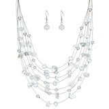 Errally Boho Layered Crystal Beaded Necklaces for Women Natural Stone Multi-Strand Statement Necklace Fashion Costume Jewelry Gi
