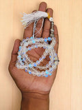 White Aura Quartz Tasbeeh Muslim Tasbih Favor, Aqeeq Prayer Beads Islamic Misbaha Hakik Sufi Tasbih Sulemani Aqiq Agate Masbaha 