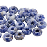 SOFPLATE 1 Box 30Pcs Natural Stone Rondelle Beads Big Hole Natural Stone Beads Natural Rondelle Shaped Blue White Loose Spacer G