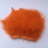 Shekyeon 2yards Marabou Turkey Feather Trim for Costume Decoration(Orange)