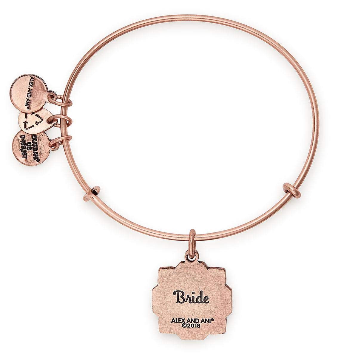 Alex and Ani Women's Bride Bangle Bracelet, Rafaelian Antique Rose, Expandable