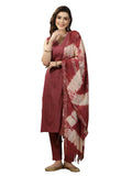 Stylum Womens Woven Designed Cotton Blend Straight Kurta Pant Dupatta Set (KPDROSEJERICO42_Rose, XL)