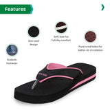 Ortho Joy Doctor Orthopedic Soft Slippers For Ladies Daily Use/Mcr Chappals For Women/Ortho Slippers Women,Black-Pink,4,B08BCL3KNZ