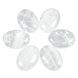 Loveliome 18x25 mm Oval Cabochons Flatback Crystal Healing Stone for Jewelry Making DIY Pack of 6, White Quartz