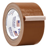 WOD DTC10 Advanced Strength Industrial Grade Brown Duct Tape, 2.5 inch x 60 ft. Waterproof, UV Resistant For Crafts & Home Impro