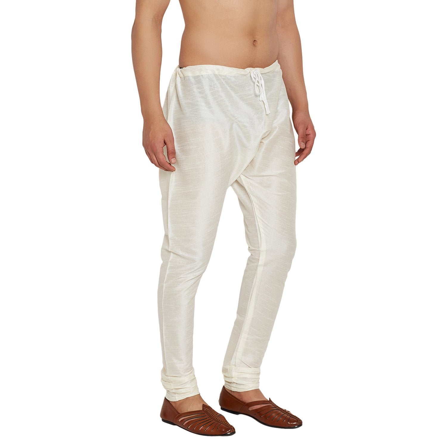 Sojanya (Since 1958, Churidaar Pyjama, Dupion Silk Cream Free Size