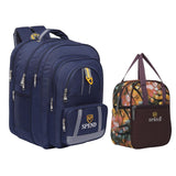 SPEND School Backpack with Lunch Bag Combo | Multipurpose Spacious School Bag for Students | Durable MultiCompartment Design Li