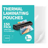 Binditek 150 Pack 3 Mil Thermal Laminating Pouches, 9x11.5 Inches Laminating Sheets, for Letter Size, Ultra Clear, Glossy, Hold 
