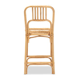 Baxton Studio Ivora Modern Bohemian Natural Brown Rattan Counter Stool