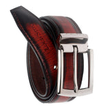 Louis Stitch MenS Rosewood Red Italian Raw Leather Belt Premium Hand Padded Casual Belts For Men With Gunmetal Buckle 1.5 Inch 