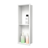 Bernkot Stainless Steel Shower Niche 8 24 White No Tiled Needed Niche Shower for Bathroom Wall Recessed Shower Shelf for Storag